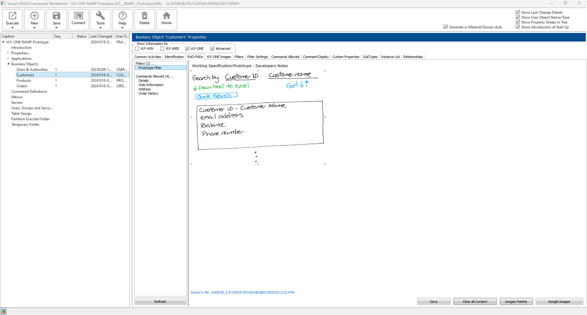 Adding notes and images during prototyping